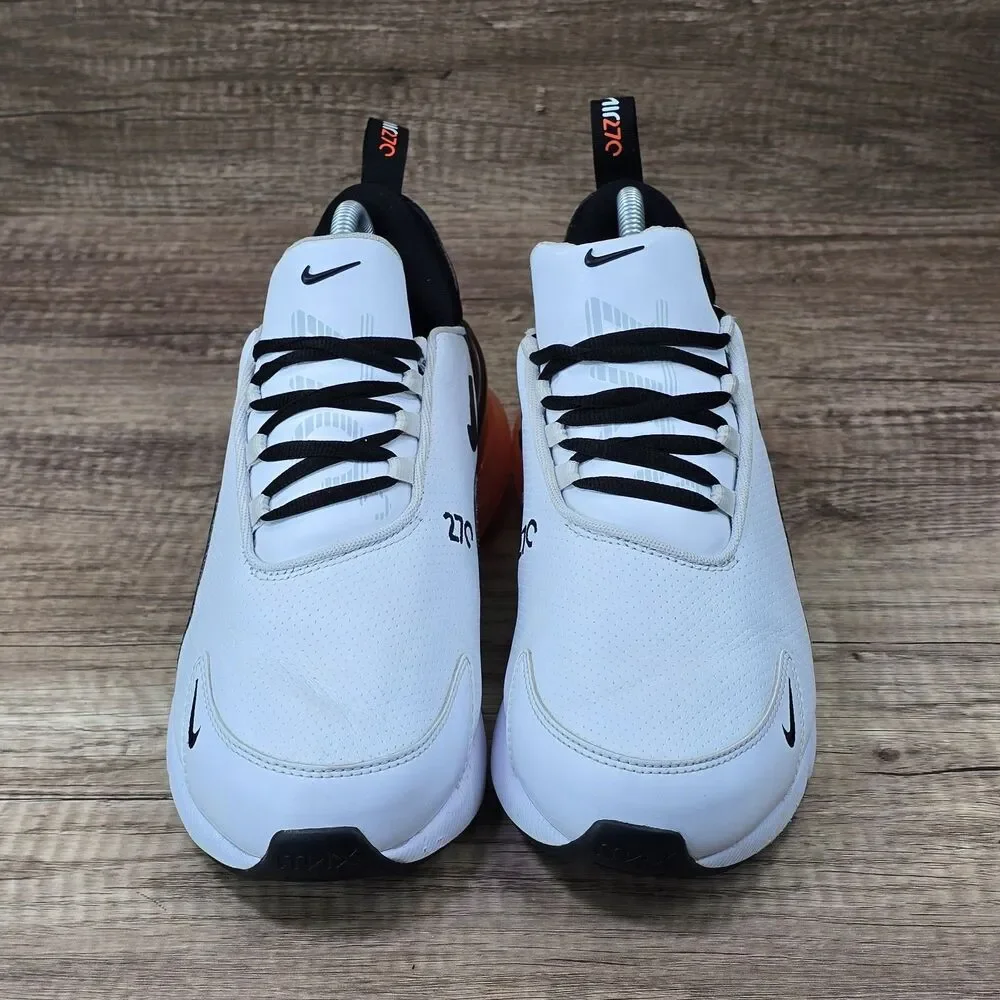 Nike Air Max 270 Leather Men's Size 9 White Black Running Shoes (BQ6171-100)